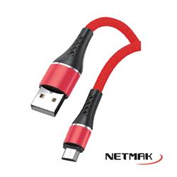 [EIK-NM-117R] NETMAK CABLE USB A MICRO USB 2A 1,2M STRONG SERIES ROJO NM-117R