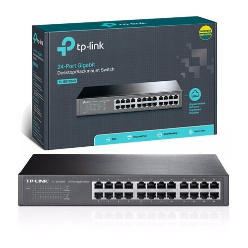 TP-LINK SWITCH TP-LINK 24 PUERTOS 10/100/1000 DESKTOP/RACK (TL-SG1024D)