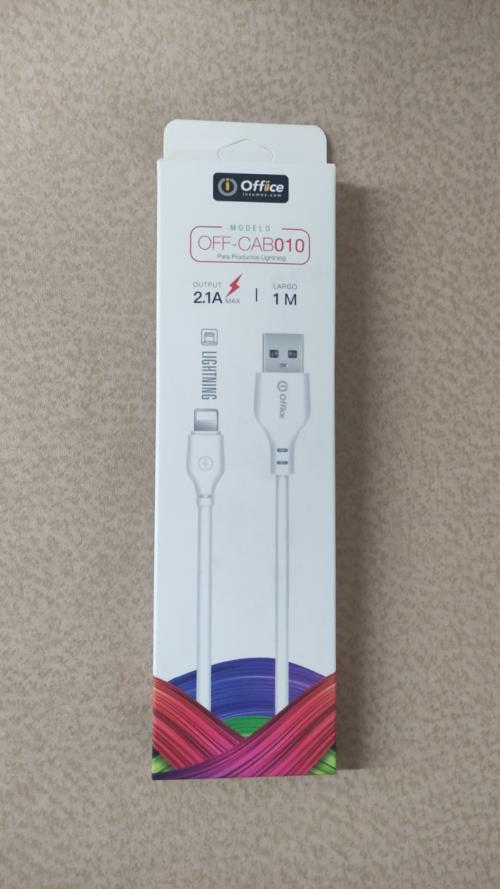 [MTS-10551] OFFICE CABLE USB 2.0 A LIGHTNING (IPHONE) 1.00MT - OFFICE - 2.1A