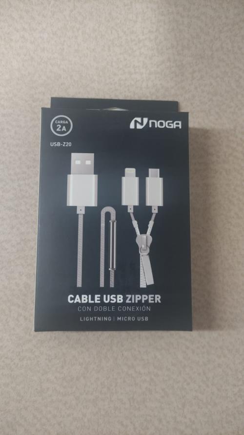 NOGA NET CABLE USB A MICRO USB Y LIGHTING Z20 TIPO CIERRE- 80 CM - NOGA - CABLE TELA