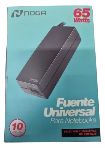 NOGA NET CARGADOR UNIVERSAL NOT. NOGANET 65W AUTOMATICA 10 CONEC (CON RECTANGULAR) - (NGA-650