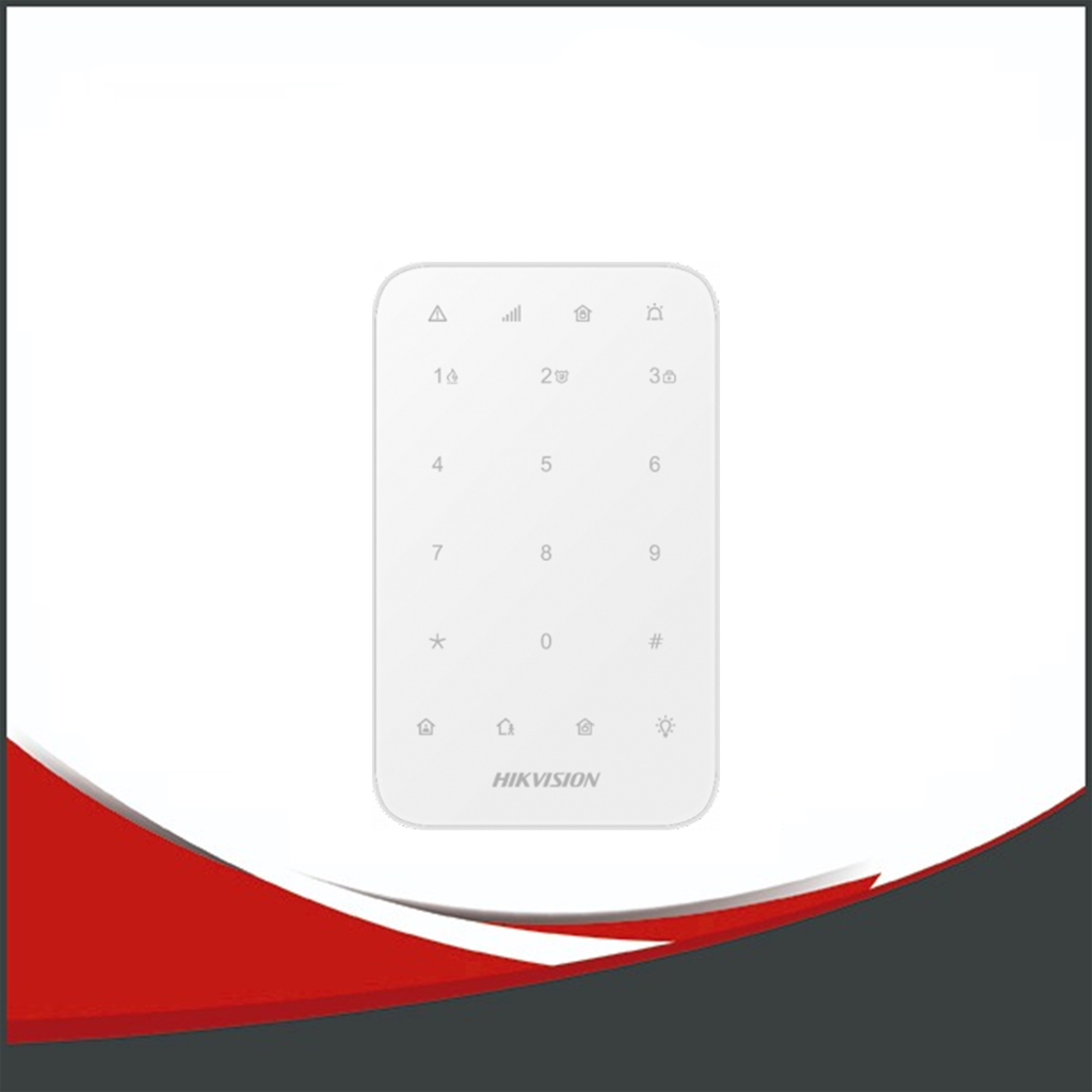 [SEGC-DS-PK1-E-WB] TECLADO LED HIKVISION INALAMBRICO AXPRO, 4 PILAS "AA" NO INCLUIDAS, 2 VÍAS, INDICADOR LED, 433MHZ.