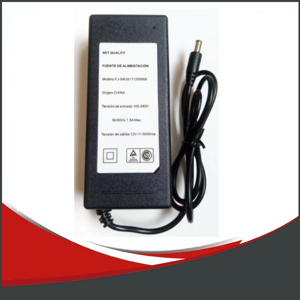 FUENTE 5AMP 12VCC ESTABILIZADA ESPECIAL PARA CCTV CALIDAD PREMIUM