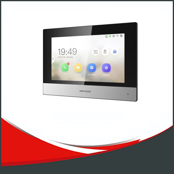 PANTALLA TÁCTIL A COLOR DE 7" HIKVISION HIBRIDA, WIFI , ETHERNET RJ45, RESOLUCION 1024X600.