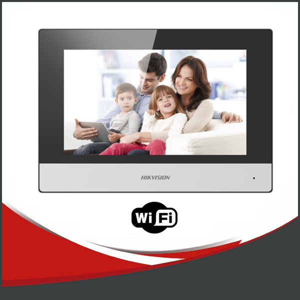PANTALLA TÁCTIL HIKVISION COLOR DE 7" PARA VIDEO PORTERO IP. WIFI. MEMORIA INTERNA.
