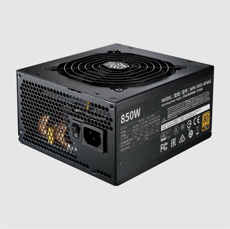 FUENTE COOLERMASTER MWE GOLD V2 FM 850W FULL-MODULAR/ +80 GOLD (CABLE POWER AMERICANO)