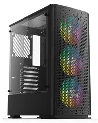 [EIK-GAB-K2-ATX-750W] GABINETE GAMING E-VIEW KIT-K2 RGB ATX-750W 80+ (TEC+MOU/4 COOLER/VIDRIO)