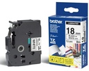 CINTA P/ROTU BROTHER TZE241 18MM NEGRO/BLANCO