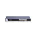 SWITCH HIKVISION, NO ADMIN, 16 PUERTOS POE GIGABIT + 2 PUERTOS SFP FIBRA, POE POWER BUDGET 125W