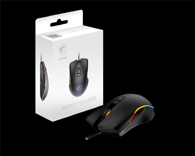 MOUSE MSI FORGE GM300 GAMING OPTICO /7200 DPI/7 BOTONES/ USB /BLACK / RGB