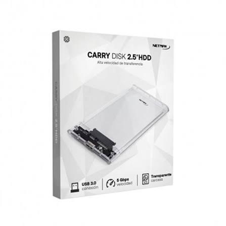 NETMAK CARRY DISK EXTERNO TRANSPARENTE / 2.5" SATA USB 2.0 NM-CASE-TR