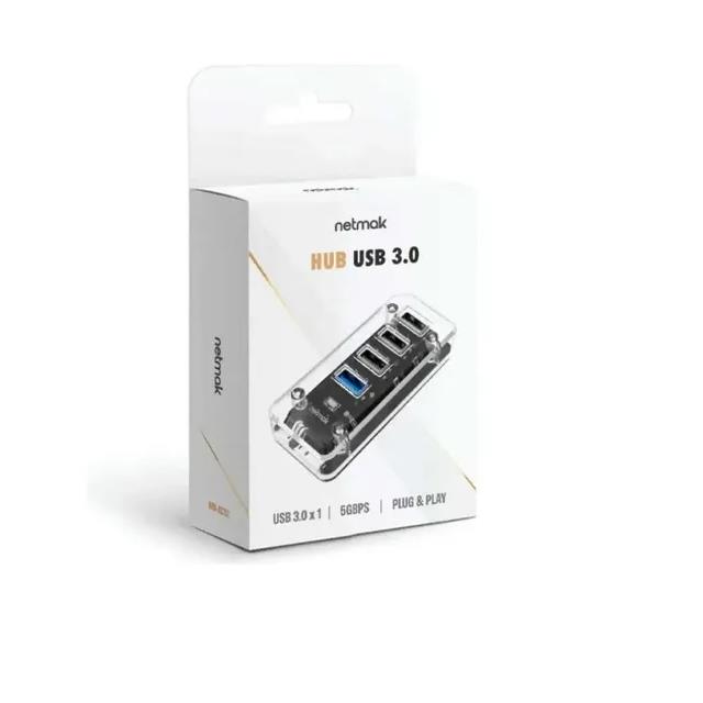 NETMAK HUB USB 4 PUERTOS (3 USB 2.0 + 1 USB 3.0) NM-AC12