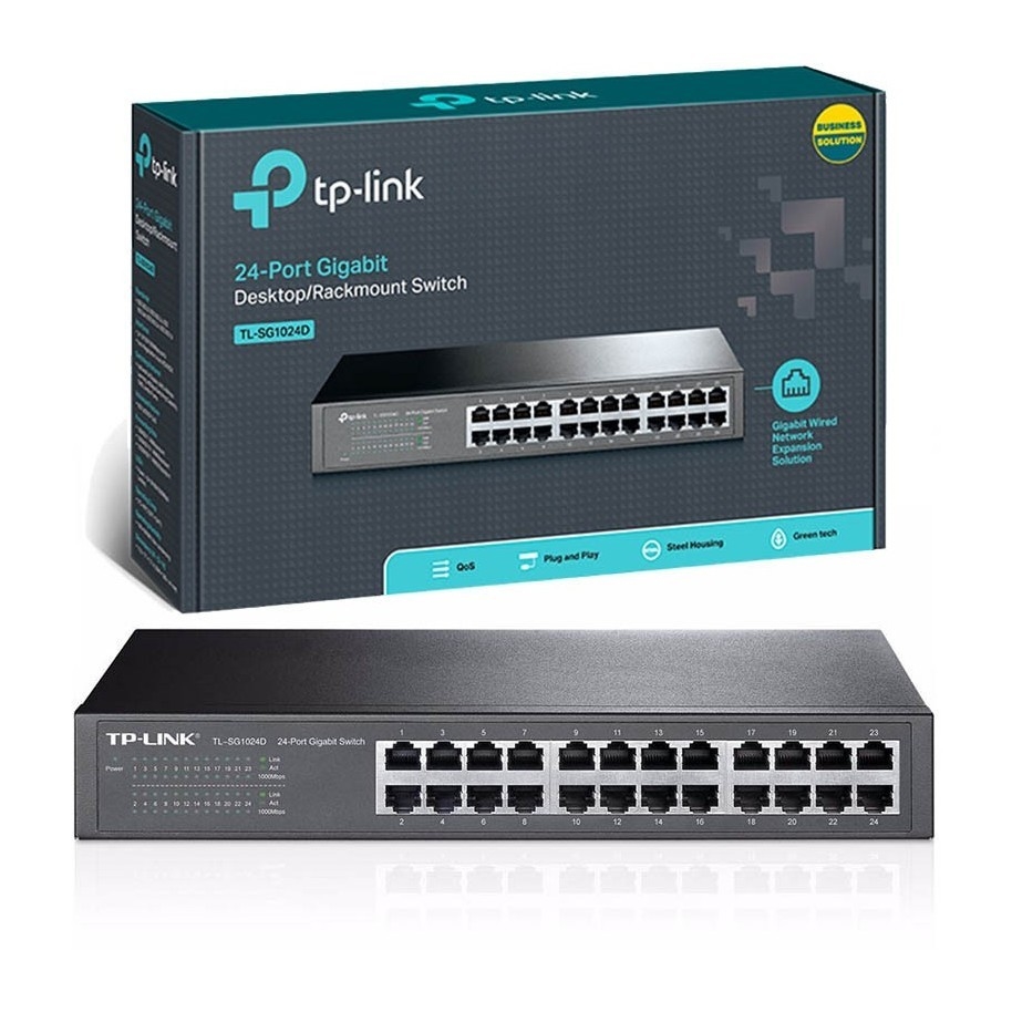 TP-LINK SWITCH TP-LINK 24 PUERTOS 10/100/1000 DESKTOP/RACK (TL-SG1024D)