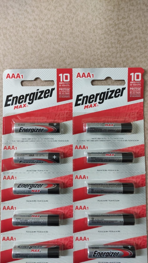 ENERGIZER PILA  ALCALINA   AAA 1.5V ENERGIZER X1 BLISTER