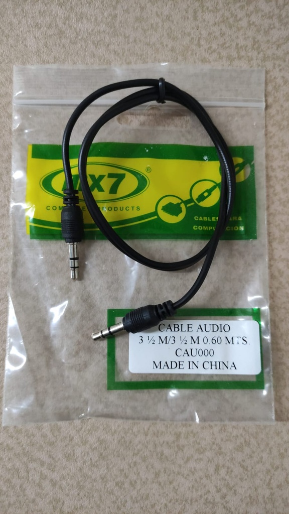 MX7 CABLE AUDIO PLUGS 3.5MM A PLUGS 3.5MM 0.60 MTS CAU000 - MX7