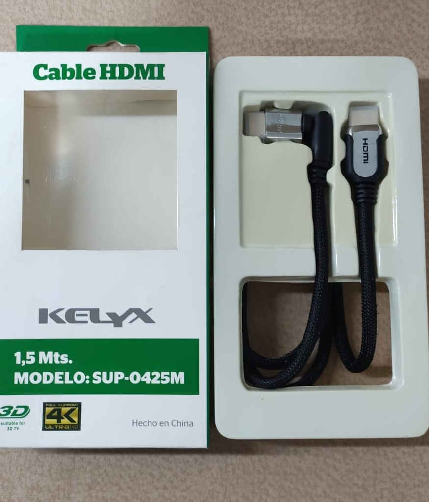 KELYX CABLE HDMI KELYX 1.5 MTS M-M V1.4 FICHA 360º