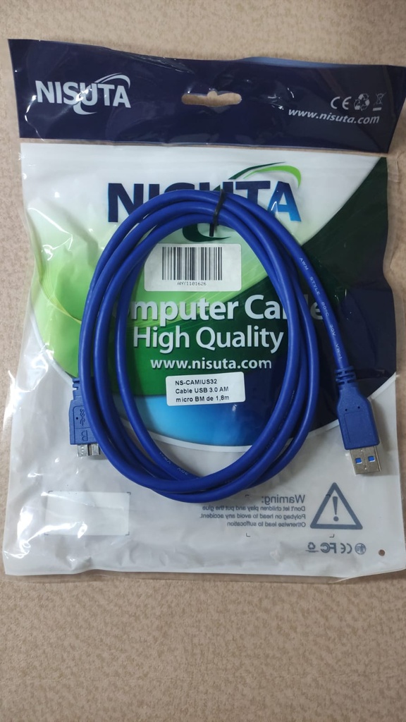 NISUTA CABLE MICRO USB B 3.0 HDD - SCANER  NISUTA - USB AM-BM 1.8 MTS - NS-CAMIUS32