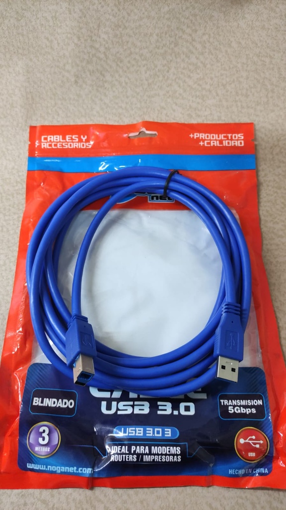NOGA NET CABLE USB 3.0  3 MTS - NOGANET 5GB/S