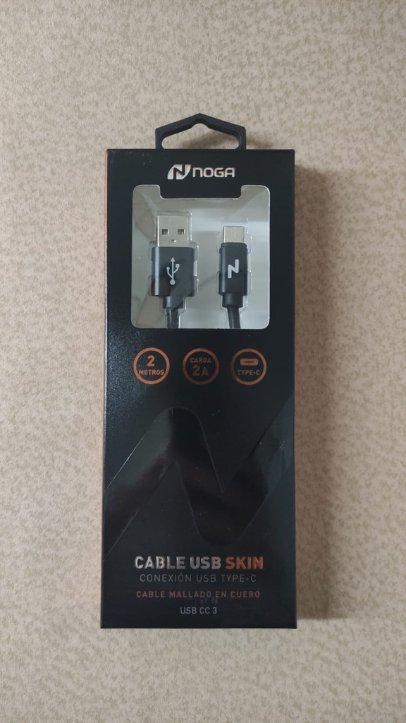 NOGA NET CABLE USB A USB TYPE-C  2 MTS - NOGA - USB CC3 - CABLE CUERO
