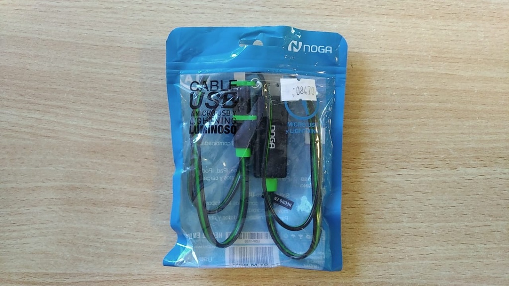 NOGA NET CABLE USB C/LED 2 EN 1 MT AM/MICRO USB + LIGHTNING 1.00MT NOGANET