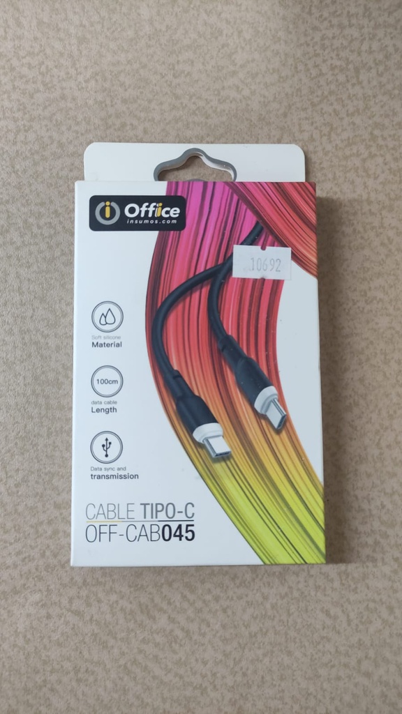 OFFICE CABLE USB TYPE-C A USB TYPE-C  1.0 MTS - OFFICE - CAB045