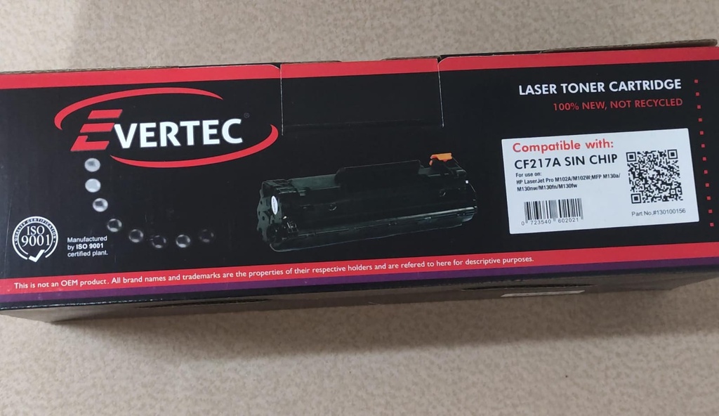 HP TONER ALTERNATIVO HP EVERTEC CF217A P/HP M102 / M130 SIN CHIP