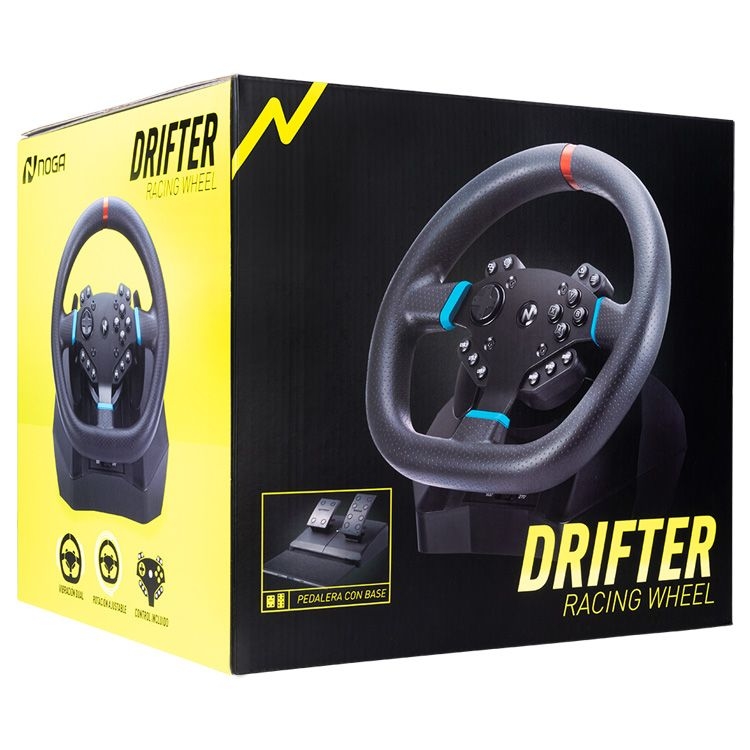 NOGA NET VOLANTE NOGANET DRIFTER PREMIUM C/PEDALERA PS3/PS4/PC/XBOX ONE/SWITCH VIBRACION 270º-900º