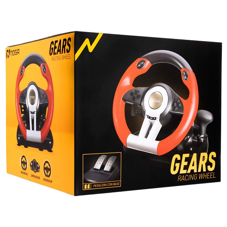 NOGA NET VOLANTE NOGANET GEARS C/PEDALERA PS3/PS4/PC/XBOX ONE/SWITCH VIBRACION  ROT. 180º