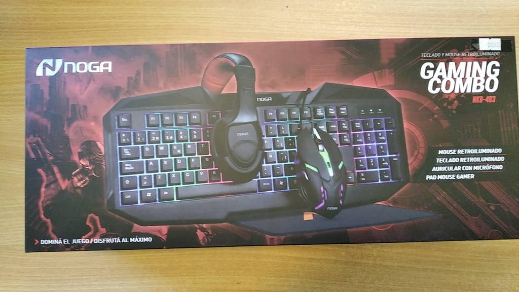 NOGA NET KIT GAMER 4 EN 1 TEC - MOUSE - AURI - GAMEPAD - NKB-403