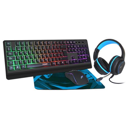 NOGA NET KIT GAMER 4 EN 1 TEC - MOUSE (RETROILUMINADO) - AURI - GAMEPAD - NKB-405