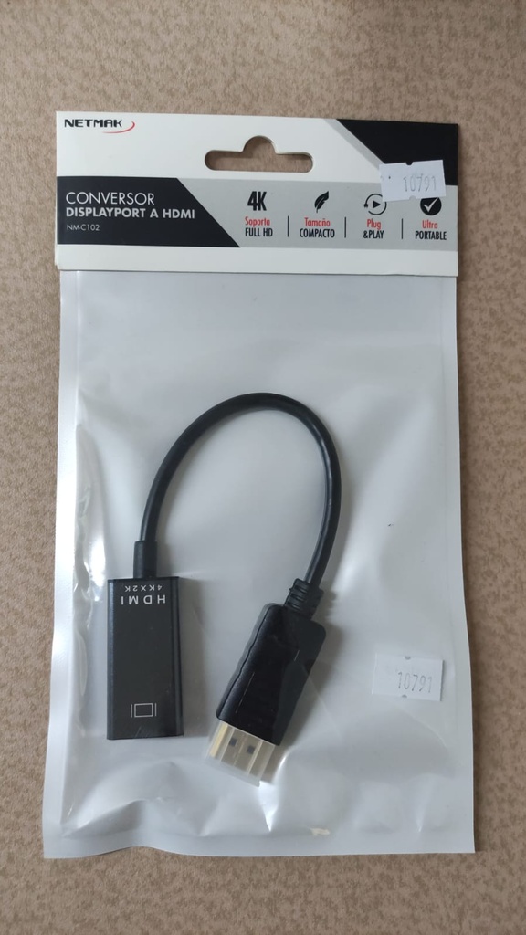 NETMARK ADAPTADOR DISPLAYPORT (M) A HDMI (H) - NETMAK - NM-C102