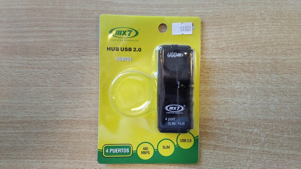 MX7 HUB USB 2.0 4 PUERTOS 2.0  HUB 204 MX7 / BKT