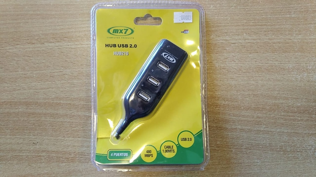 MX7 HUB USB 2.0 4 PUERTOS 2.0  HUB 210 MX7 / BKT