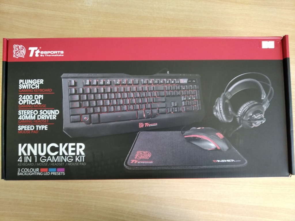 THERMALTAKE KIT 4 EN 1 TEC+MOU+PAD+AURI THERMALTAKE KNUCKER GAMING KB-GCK-PLBLSP-01