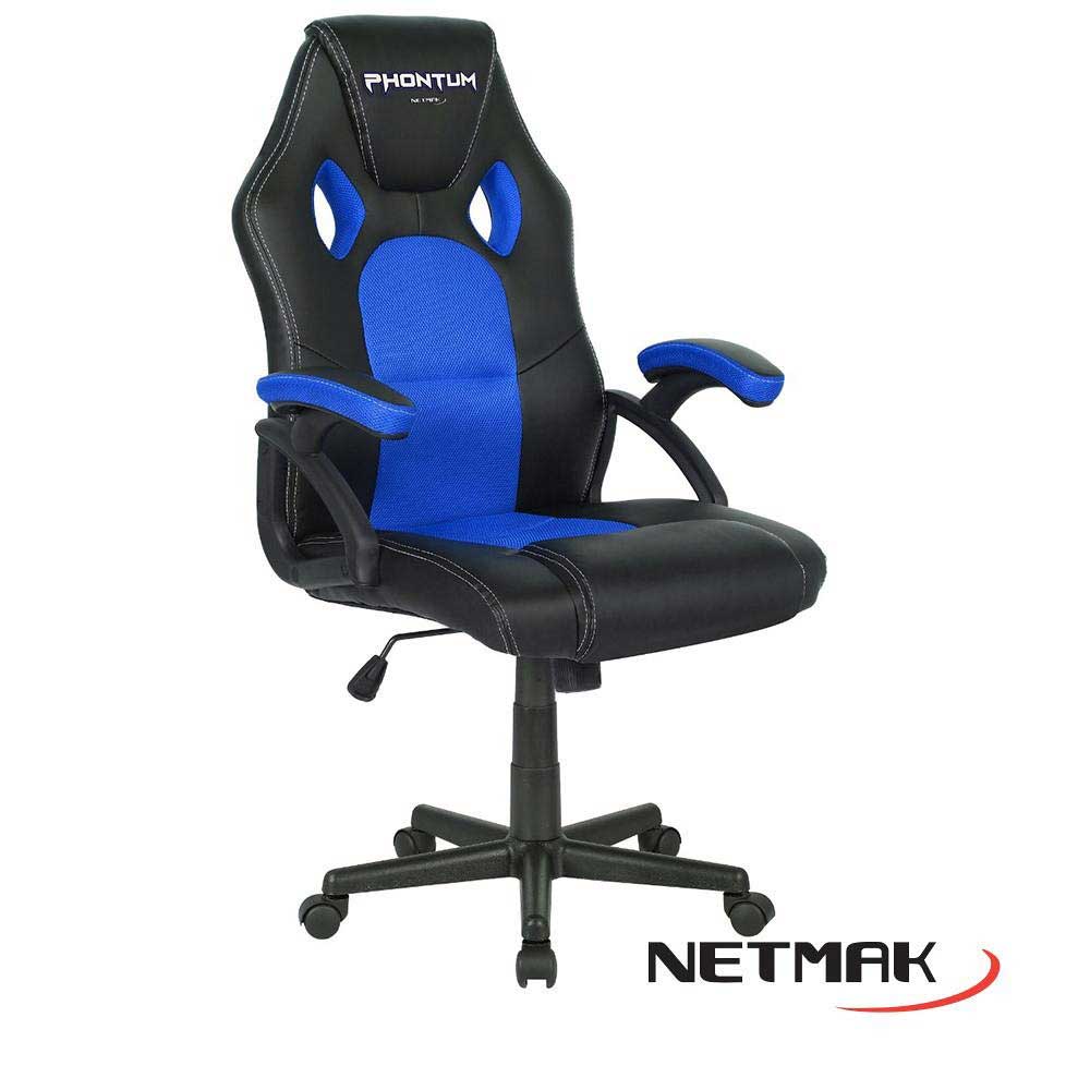 NETMARK SILLA GAMER NETMAK - NEGRA / AZUL - PHONTUM