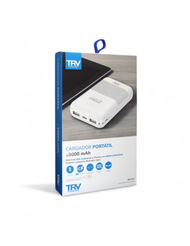 TRV CARGADOR PORTABLE POWER BANK TRV ION/LITIO 10000MA USB/MICRO/TYPE C BBP102/4