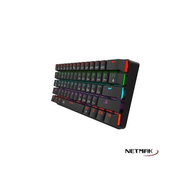 NETMAK TECLADO MECANICO RGB/TKL 60%/ NEGRO NM-DOMINATE