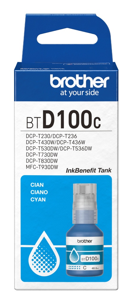 BOTELLA BROTHER BTD100C 5000 PAG (CYAN)