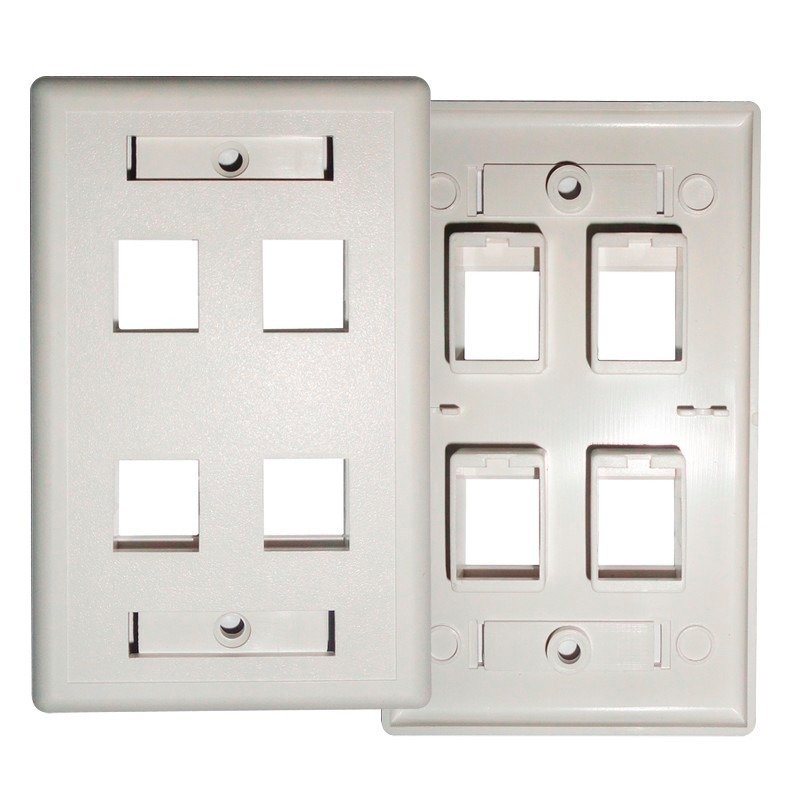 FACE PLATE GLC 4 PUERTOS CAT 5E/6 RJ45