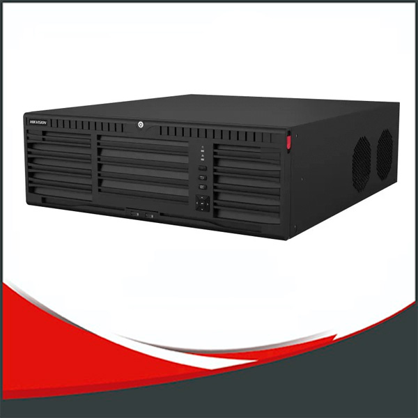 NVR de 128 canales. Resolución maxima soportada 12MP. Ancho de banda de entrada de 576Mbps.