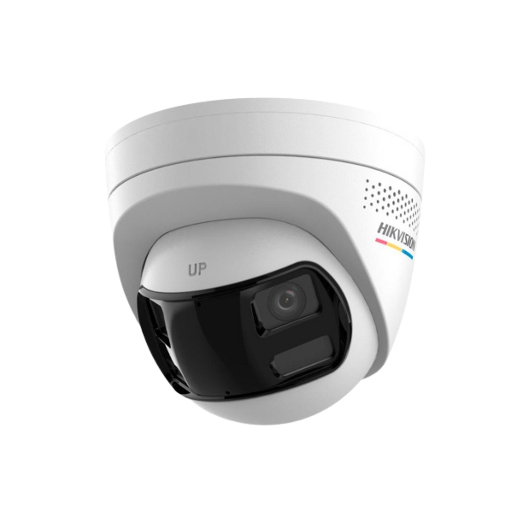 CAMARA IP HIBRIDA TURRET 6MP,COLORVU,LENTE 2,8MM,IP67,LUZ 30M,SD 512GB,ESTROBO Y ALARM AUDIBLE,POE