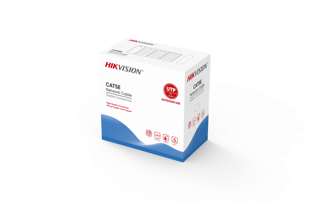 CABLE UTP HIKVISION CAT5E, EXTERIOR, 300MTS, 100% COBRE.