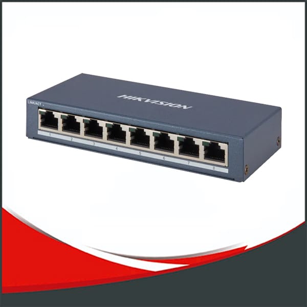 SWITCH HIKVISION GIGABIT, NO ADMIN. 8 PUERTOS x 1000MB ETHERNET