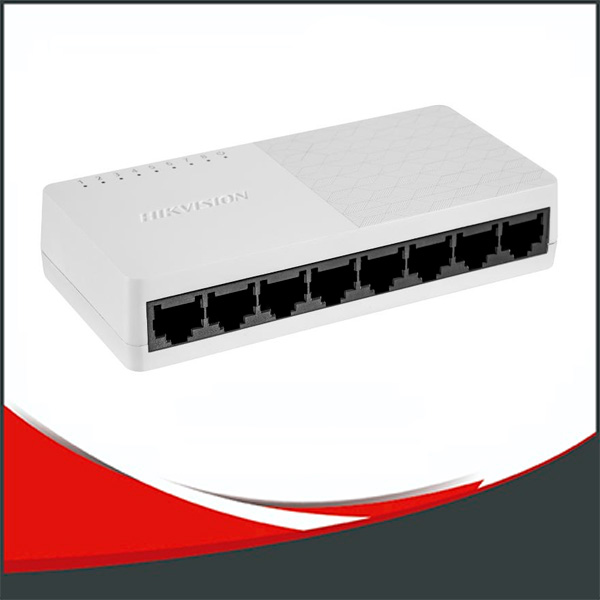 SWITCH PLASTICO HIKVISION DE 8 PUERTOS DE 10 A 100MB, DISEÑO SIMPLE Y COMPACTO.