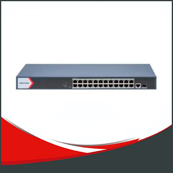 SWITCH HIKVISION ADMINISTRABLE, 24 PUERTOS POE 1000MB, 1 PUERTO DE 1000MB, 1 SFP.