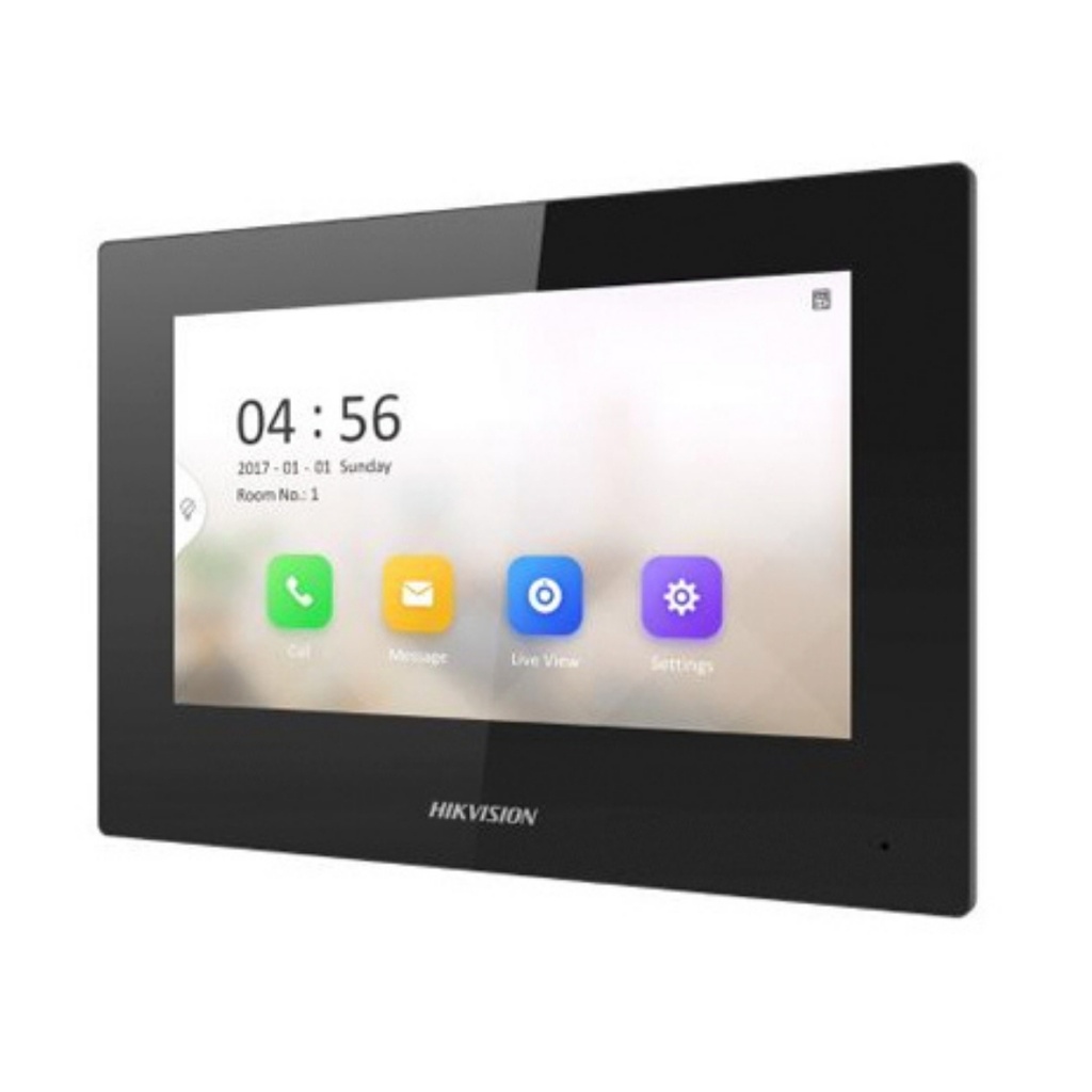 PANTALLA TÁCTIL HIKVISION COLOR DE 7" PARA VIDEO PORTERO IP. CABLEADA.MEMORIA INTERNA.
