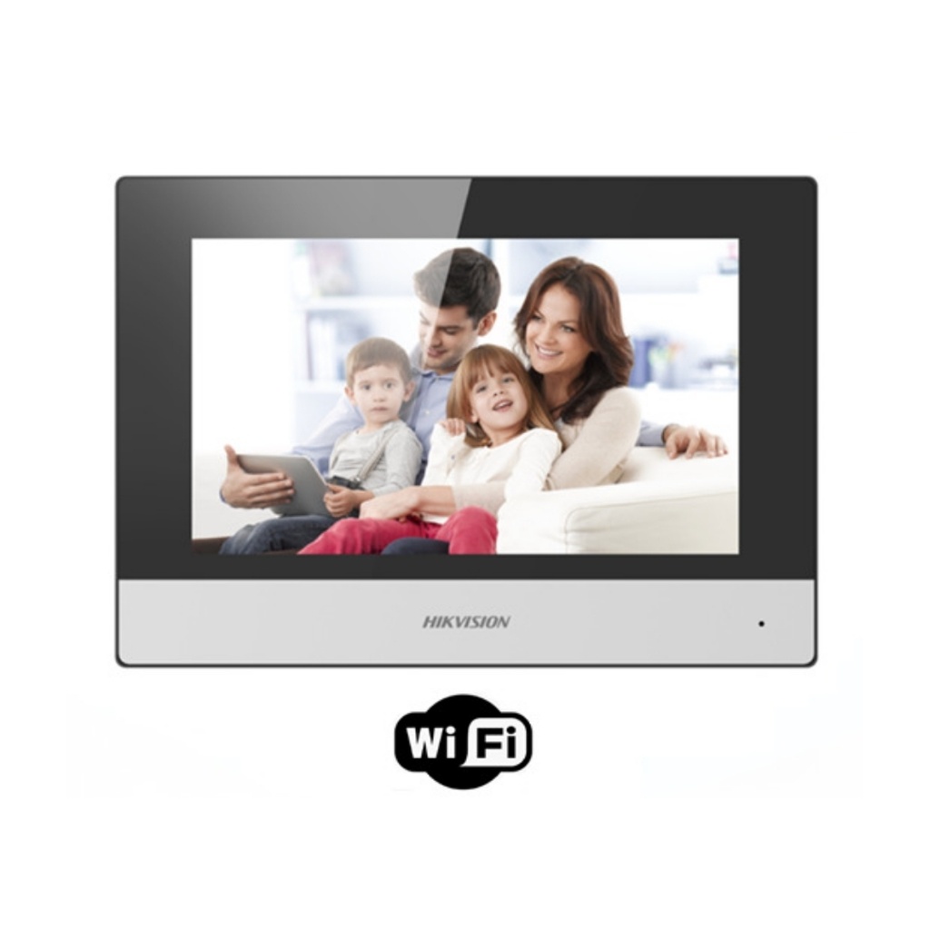 PANTALLA TÁCTIL HIKVISION COLOR DE 7" PARA VIDEO PORTERO IP. WIFI. MEMORIA INTERNA.