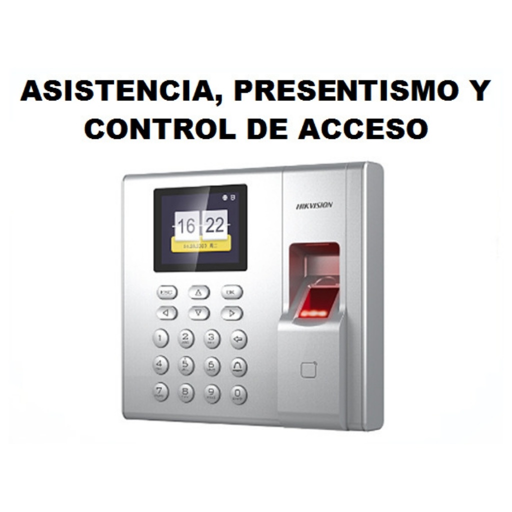 TERMINAL DE TIEMPO CON HUELLA DACTILAR Y ASISTENCIA STANDALONE, LCD, ACCESO 1 PUERTA, MIFARE