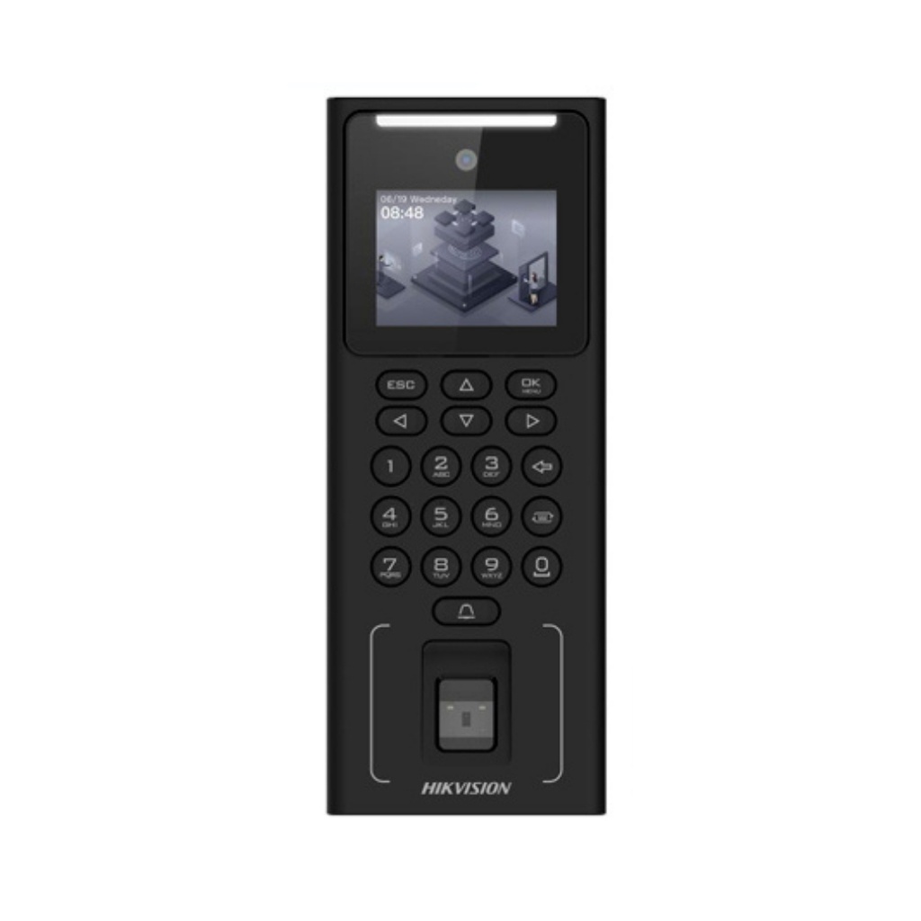 CONTROL DE ACCESO CON RECONOCIMIENTO FACIAL HIKVISION HASTA 500 ROSTROS, 3.000 HUELLAS Y TARJ