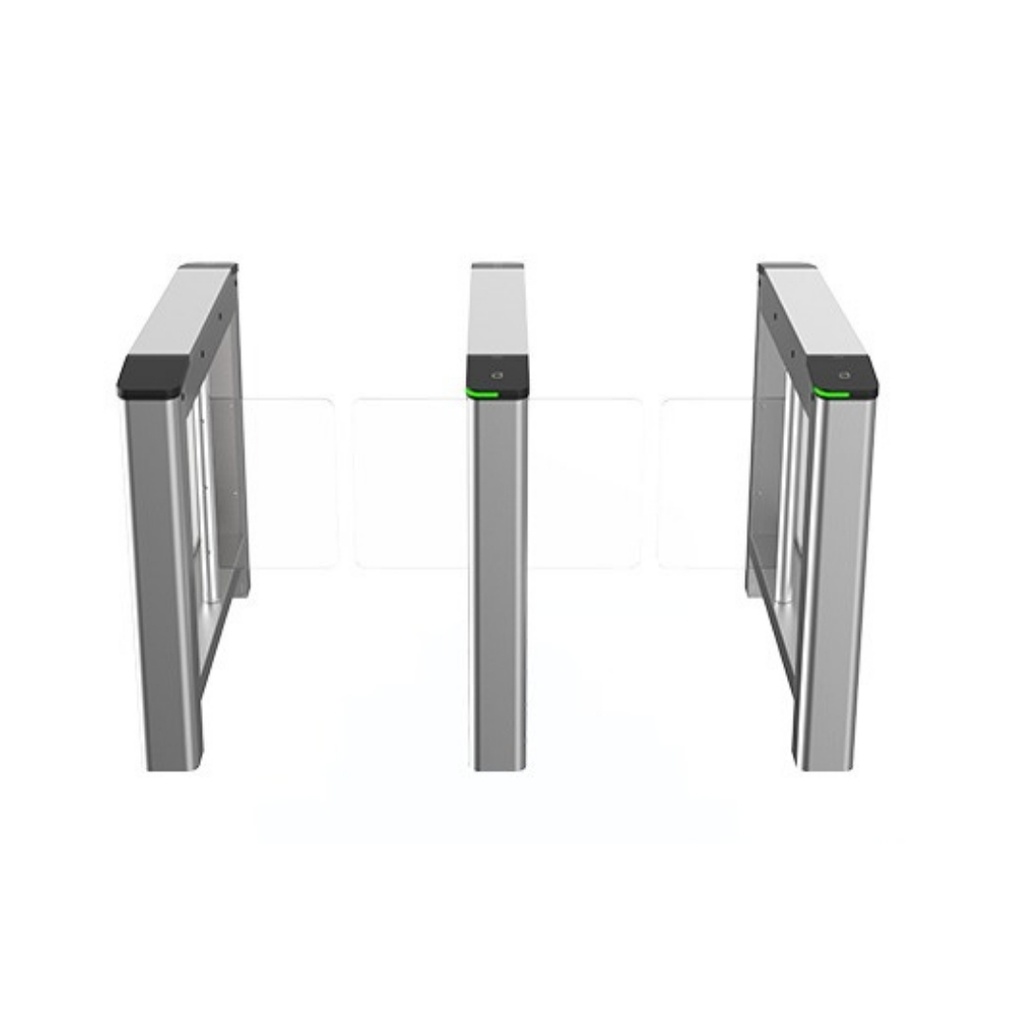 SWING BARRIER HIKVISION IZQUIERDA, LECTOR DE TARJETA INCORPORADO, PUERTA DE ACRILICO 650MM.